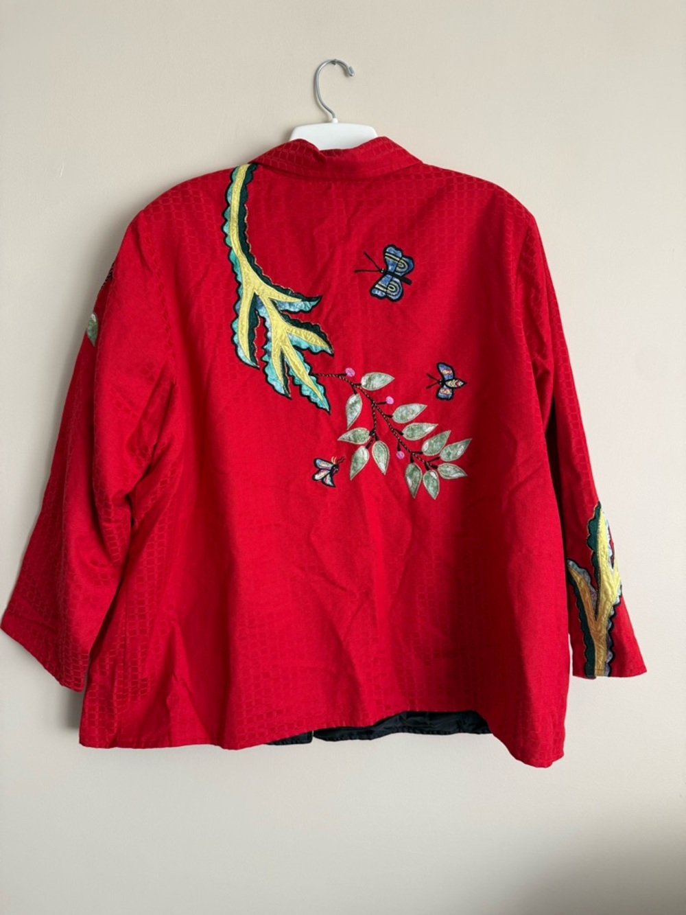 Maggie Barnes Embroidered Red Women's Jacket blazer size 3X - Picture 2 of 9